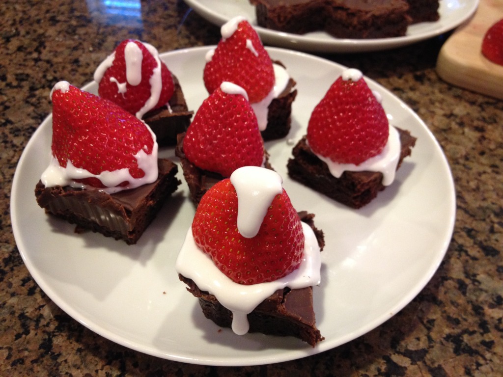 ealthy Santa Cap Brownies